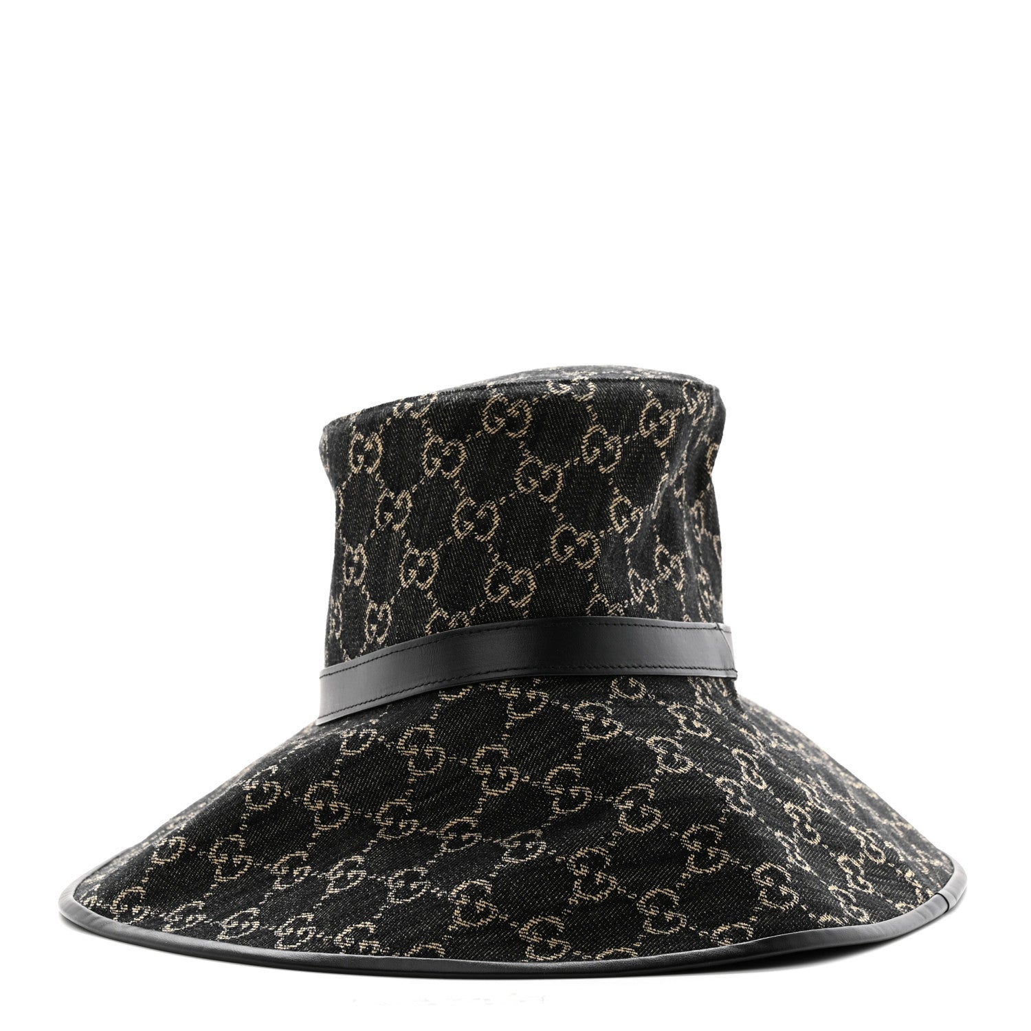 Gucci Monogram Wide Brim Hat M Black 6 of 9