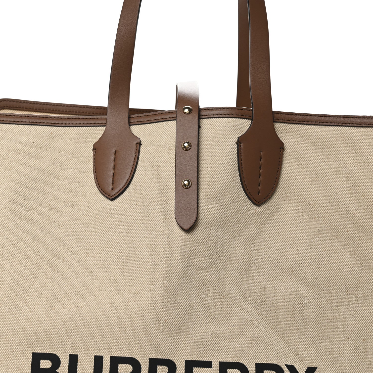 Burberry Cotton Canvas Calfskin Large Soft Belted Tote Bag Natural 9 of 11