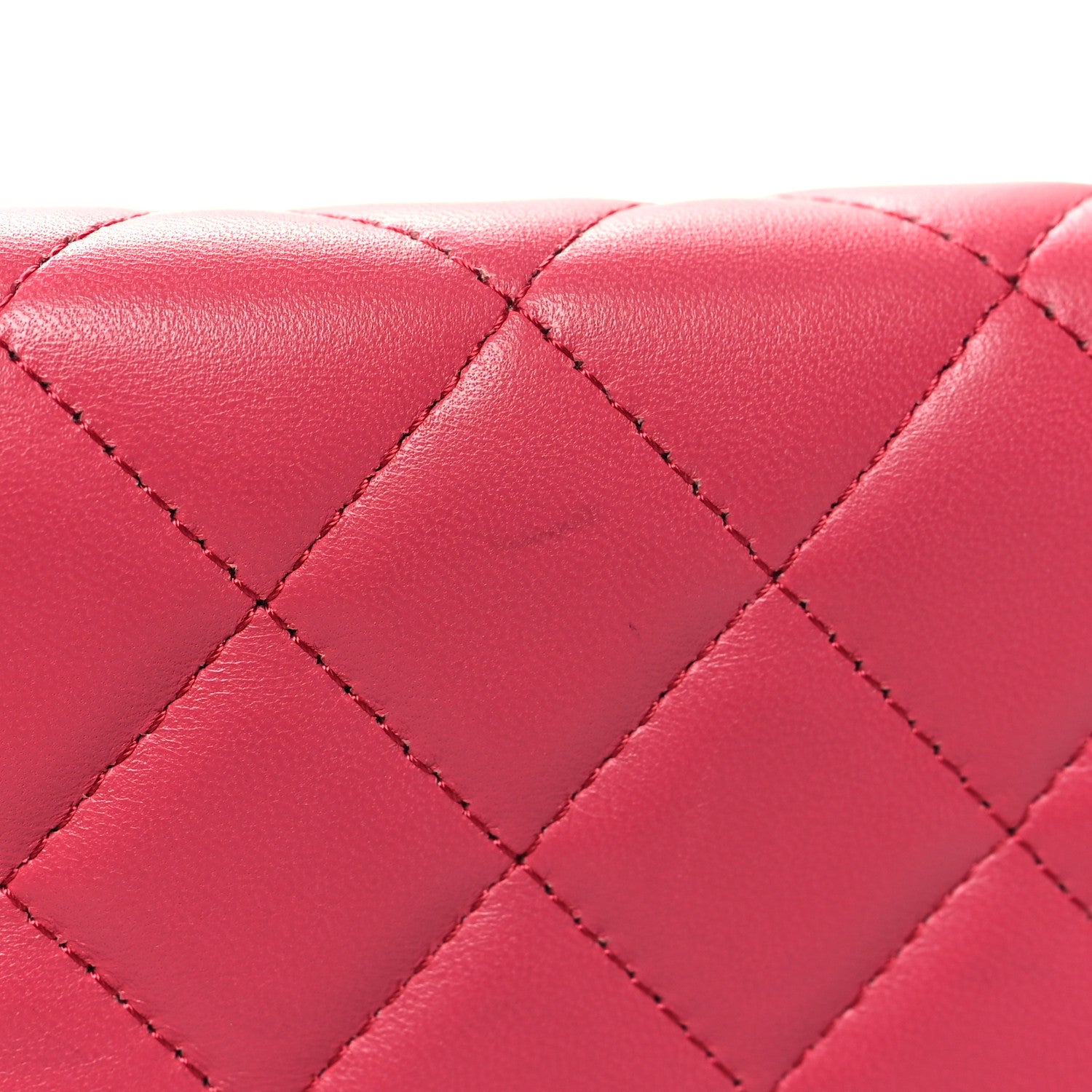 Chanel Lambskin Quilted Wallet On Chain WOC Dark Pink 14 of 14