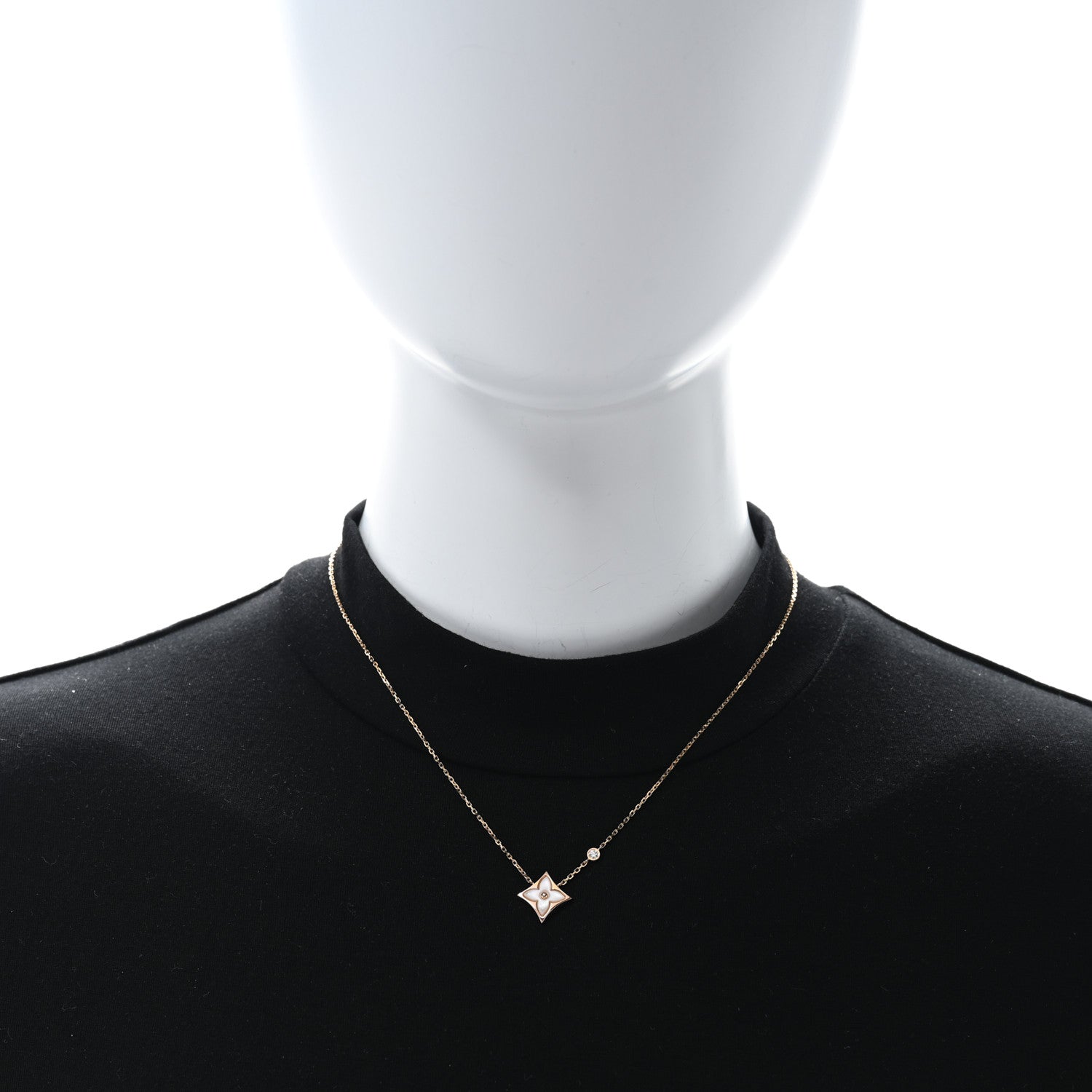 Louis Vuitton 18K Pink Gold Diamond Mother of Pearl Color Blossom BB Star Pendant Necklace 3 of 6