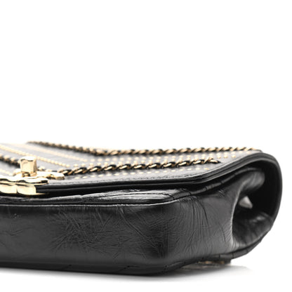 Chanel Crumpled Calfskin Chevron Chain Mini Square Flap Black 10 of 10