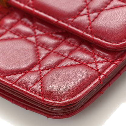 Christian Dior DIOR Lambskin Cannage Dioraddict Wristlet Clutch Red 10 of 10