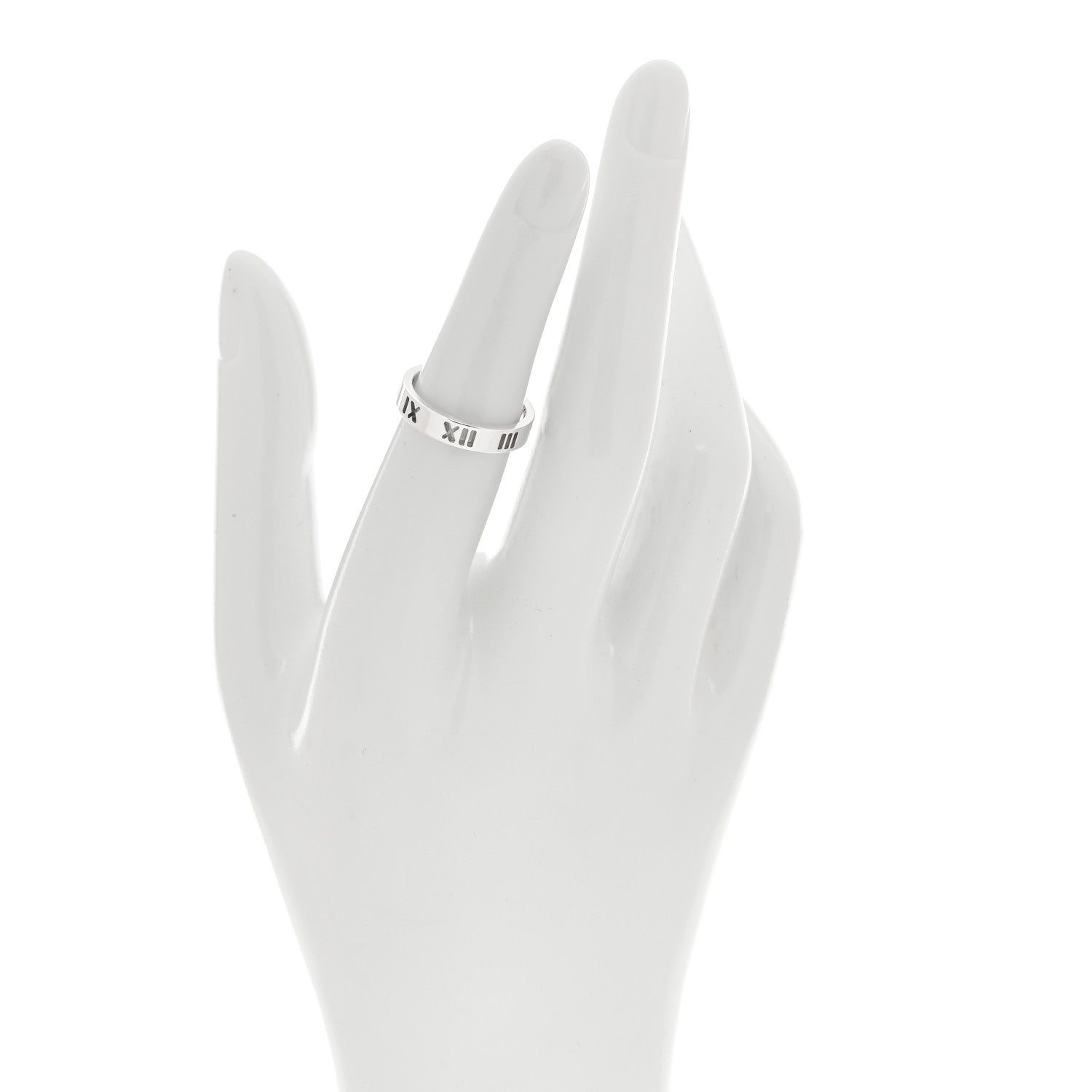 Tiffany Sterling Silver Narrow Atlas Pierced Ring 50 5.25 2 of 4