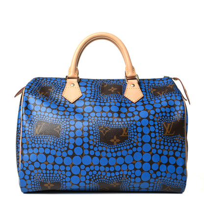 Louis Vuitton Monogram Kusama Town Speedy 30 Blue 1 of 7