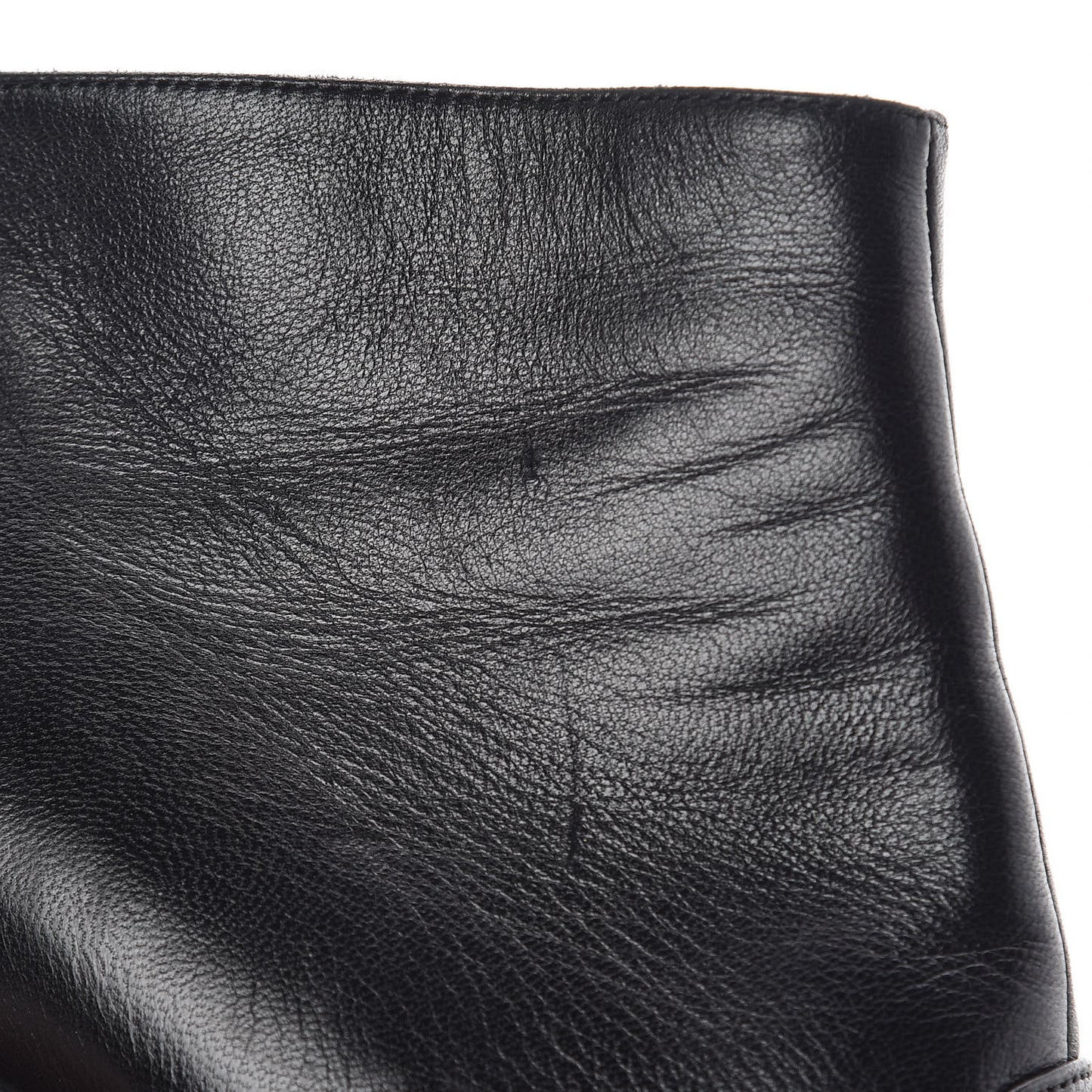Goatskin Cap Toe Short Ankle Boots 38.5 Black