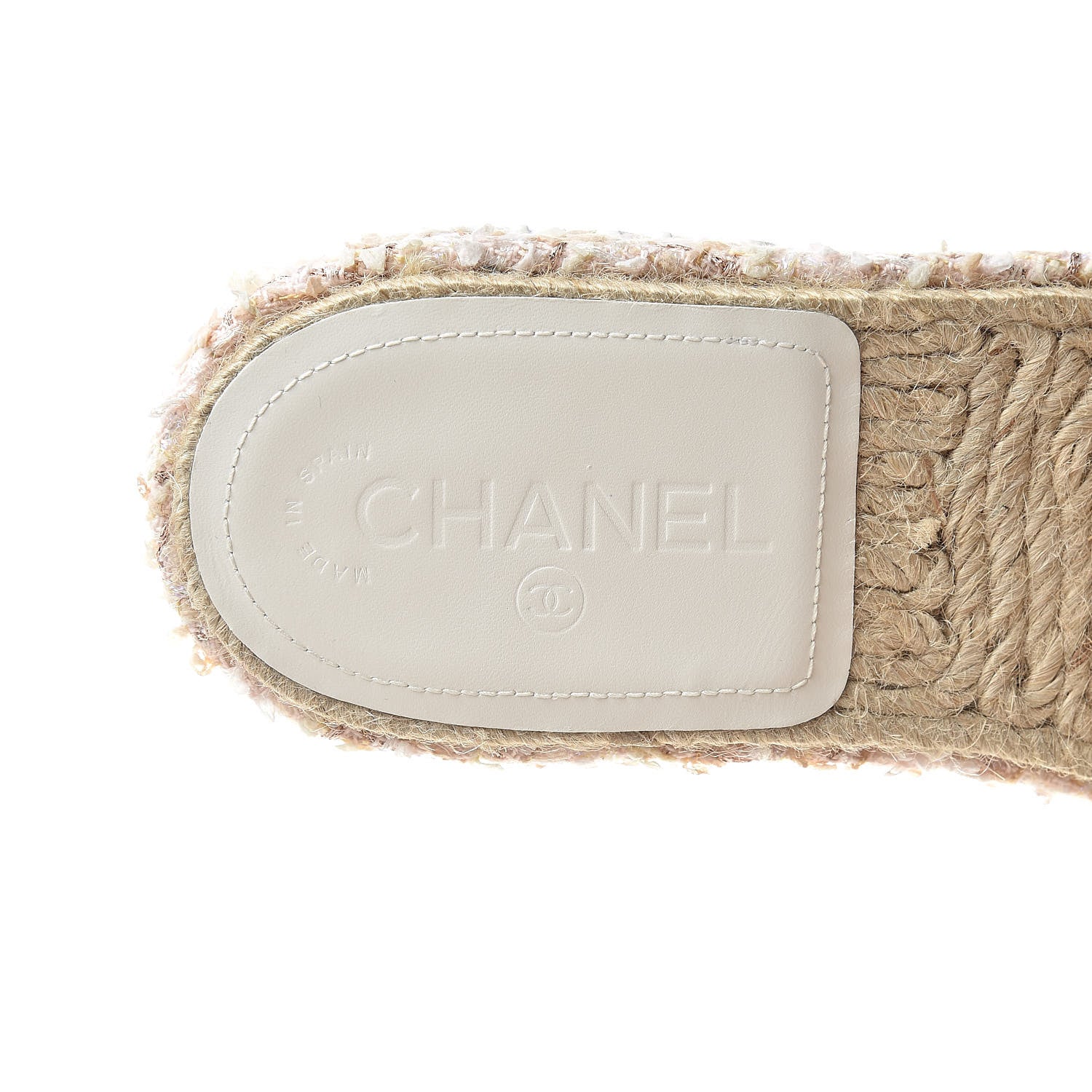 Chanel Tweed CC Mules 40 Pink Beige White 8 of 9