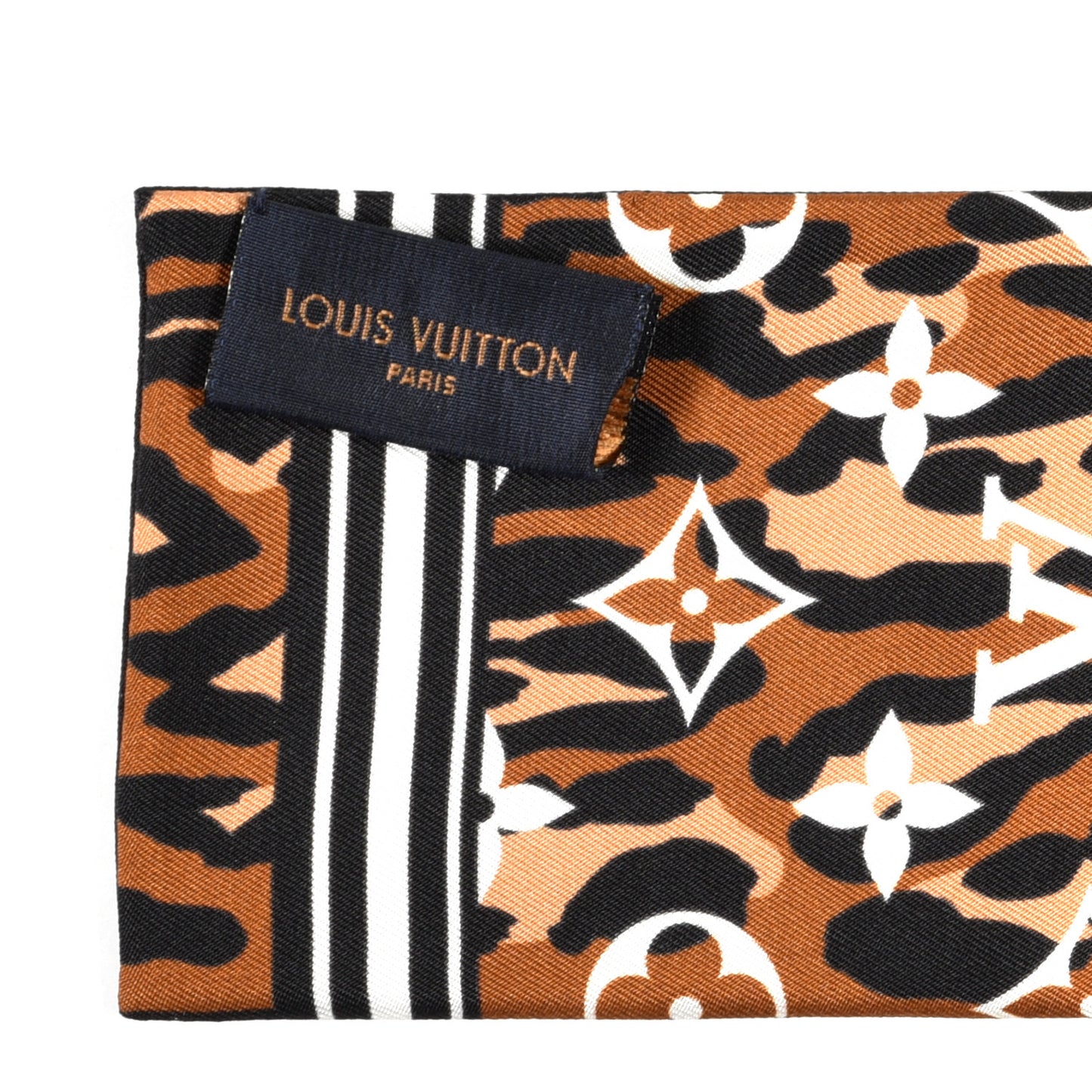 Silk Monogram Giant Jungle Bandeau Black