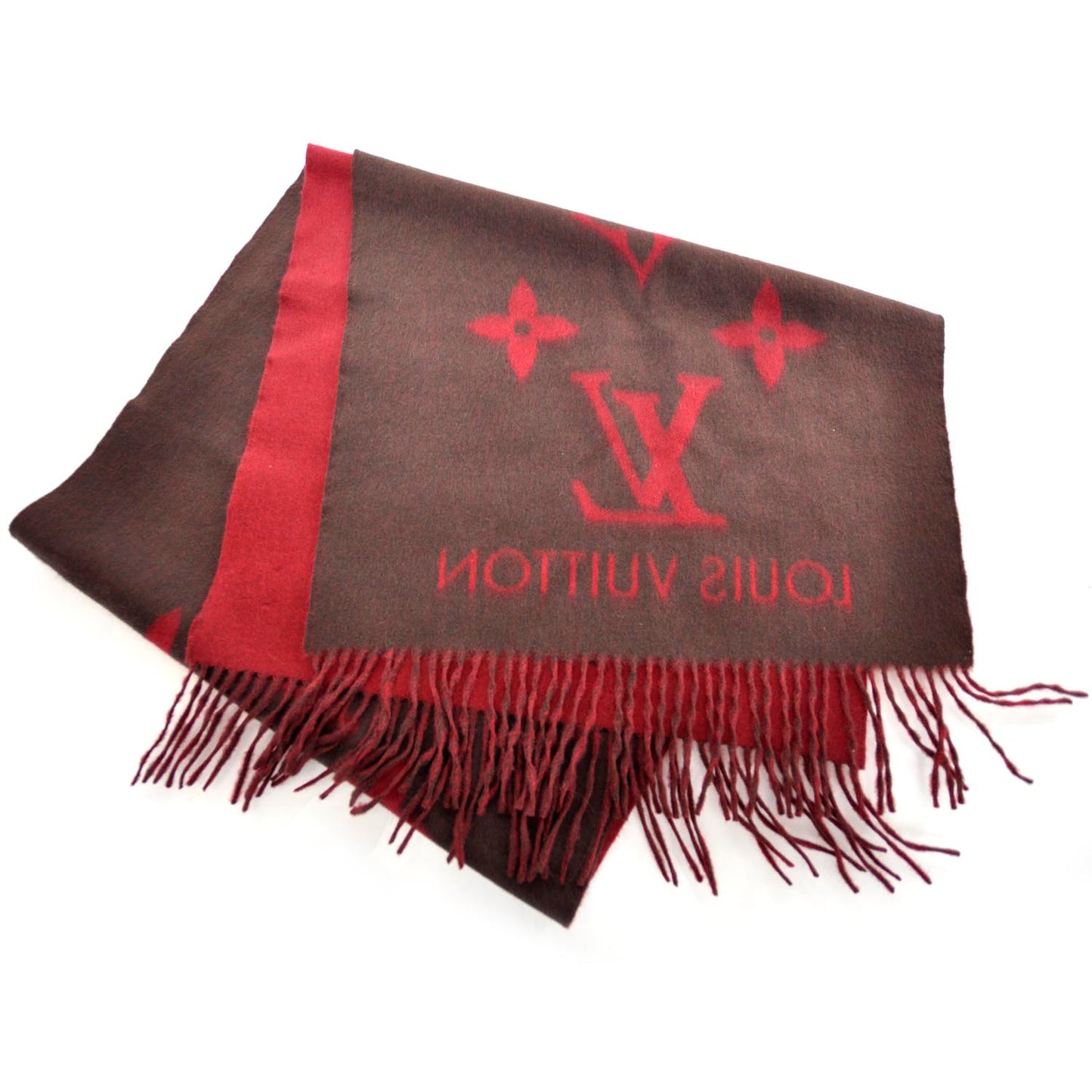 Cashmere Monogram Reykjavik Scarf Rouge
