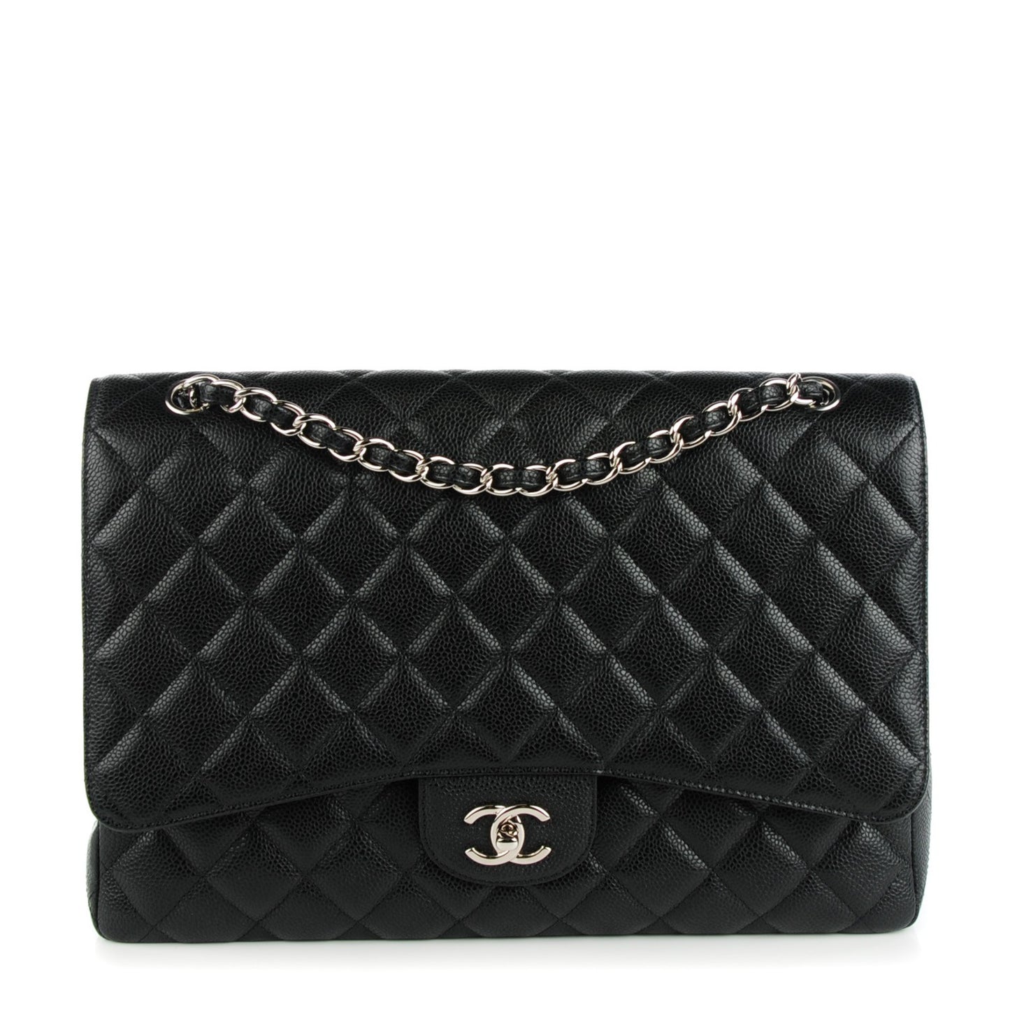 Caviar Quilted Maxi Single Flap Black