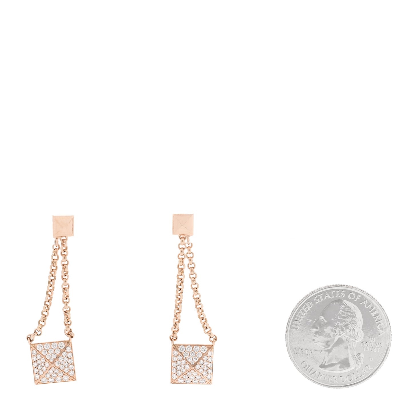 18K Rose Gold Diamond Clou d'H Dangle Earrings