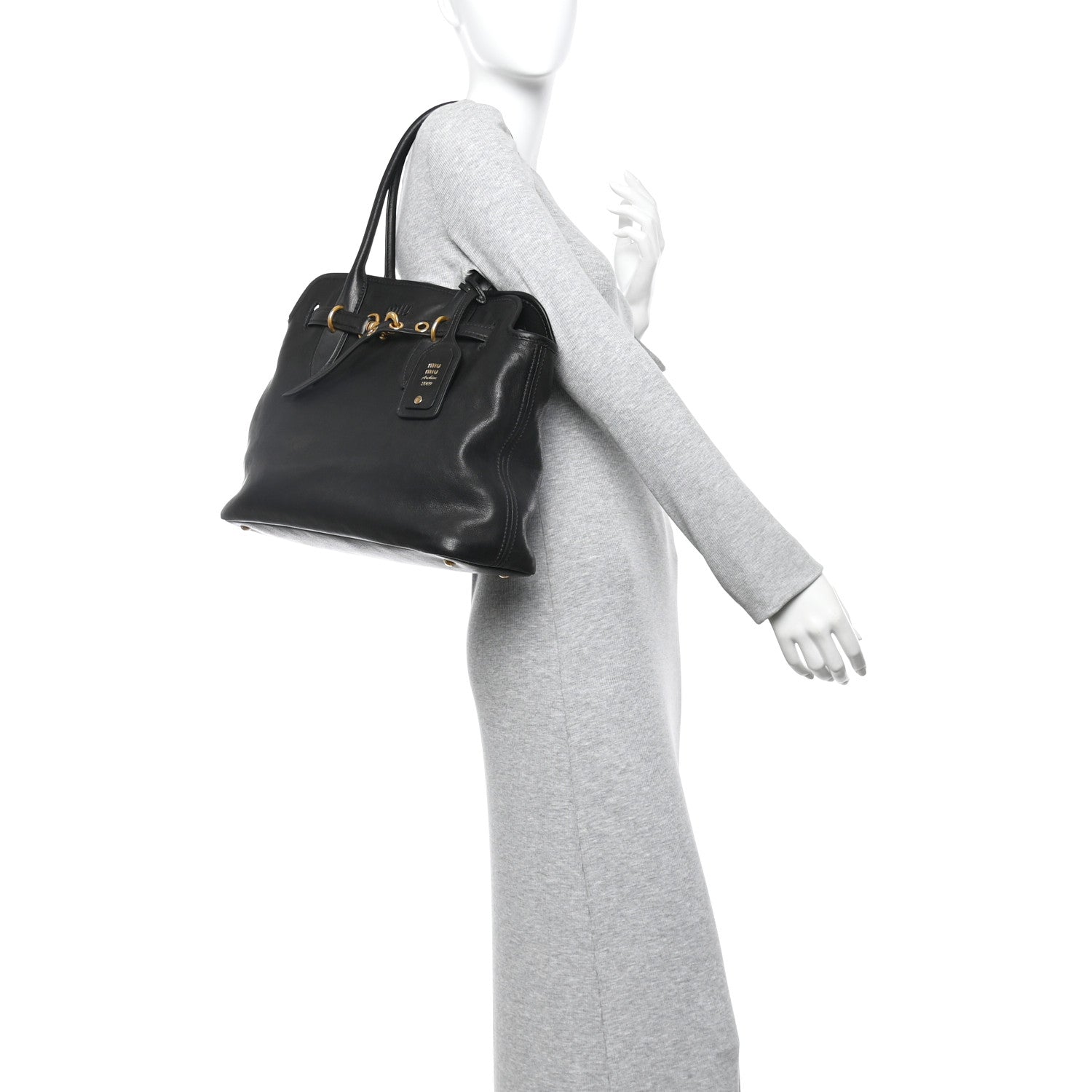 Miu Miu Nappa Medium Aventure Bag Black 2 of 10