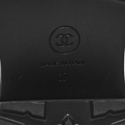 Chanel Calfskin CC Ankle Boots 37 White Black 6 of 8