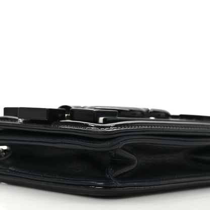 Chanel Plexiglass Patent Mini Striped Boy Brick Flap Black White 8 of 12