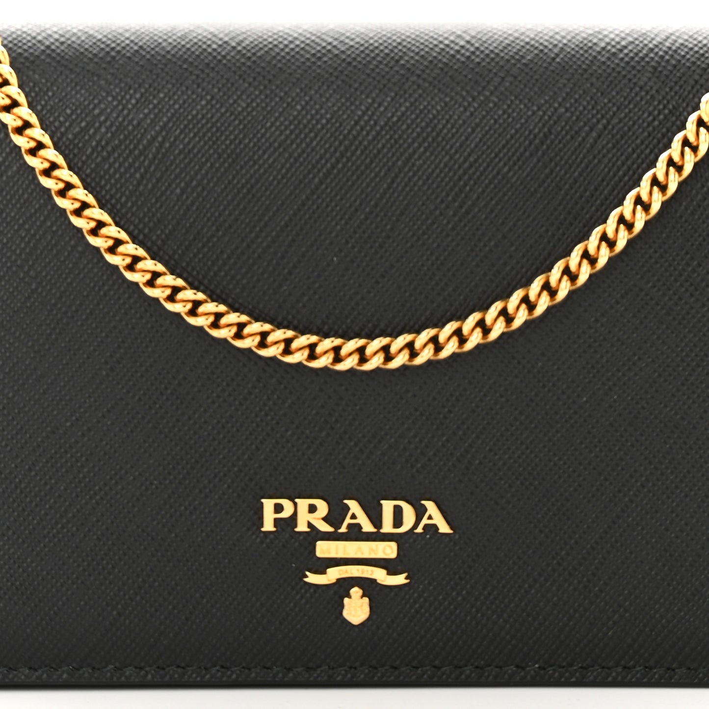Saffiano Metal Phone Wristlet Crossbody Wallet Black