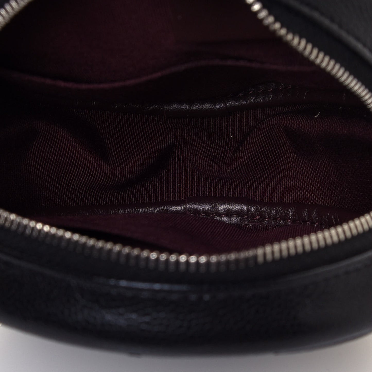 Caviar Quilted Round Clutch With Chain Black