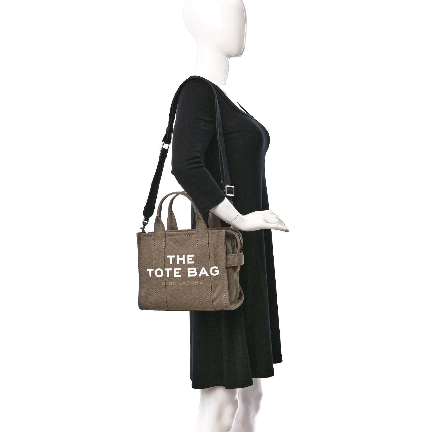 Marc Jacobs Cotton Canvas Small The Traveler Tote Bag Slate Green 2 of 9