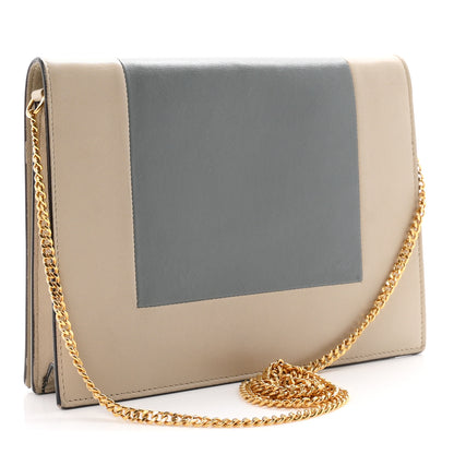 Celine Smooth Lambskin Frame Evening Chain Clutch Grey Storm 3 of 11