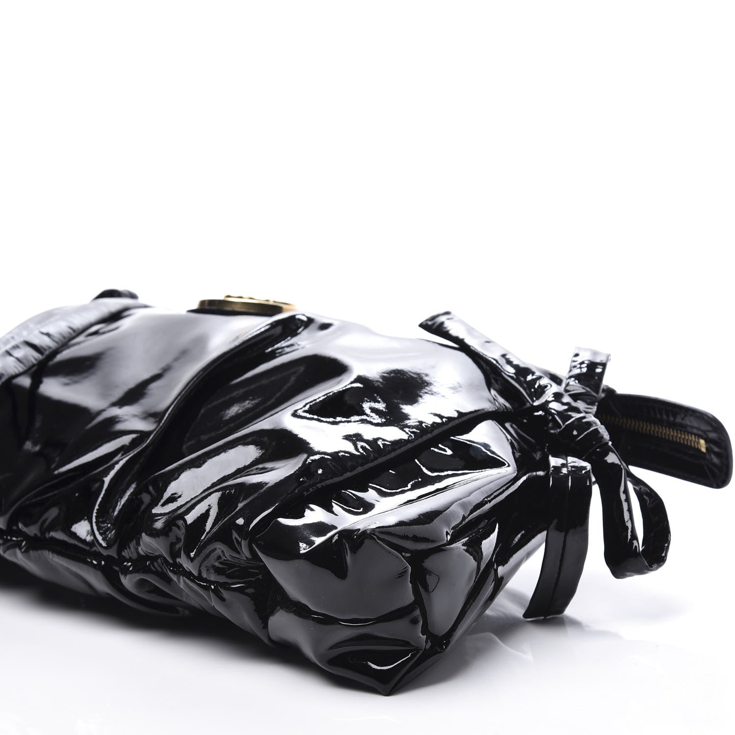 Gucci Patent Large Hysteria Clutch Black 6 of 10