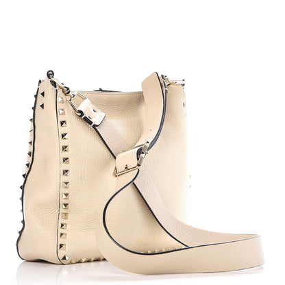 Valentino Garavani Pebbled Calfskin Small Rockstud Flip-Lock Messenger Bag Light Ivory 3 of 7