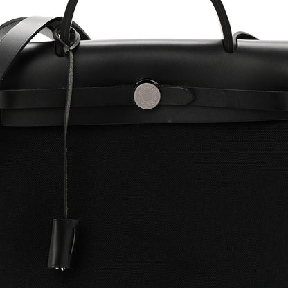 Hermes Military Toile Vache Hunter Herbag Zip Retourne 31 PM Black 8 of 11