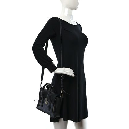 3.1 Phillip Lim Textured Calfskin Denim Mini Pashli Satchel Black 2 of 10