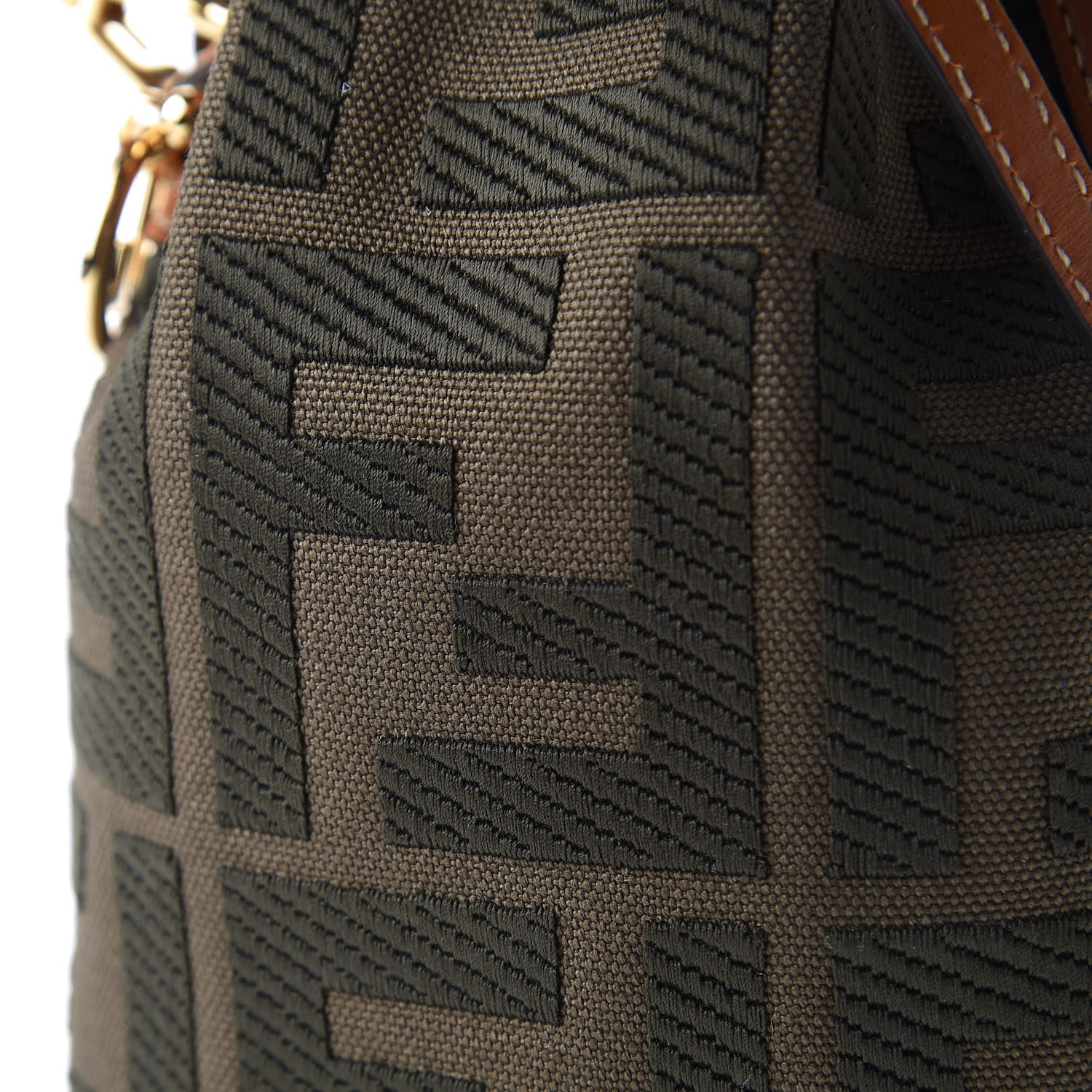 Fendi Canvas Vitello King F is Fendi FF Embroidered Mini Mon Tresor Bucket Bag Amazzonia Cuoio 12 of 12