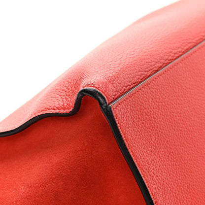 Celine Drummed Calfskin Suede Large Trapeze Vermillion 11 of 17