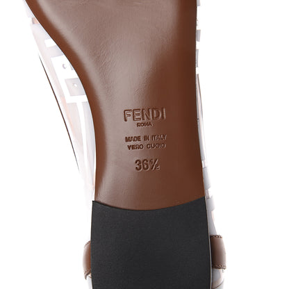 Fendi PVC Calfskin FF Colibri Ballerina Flats 36.5 White Cuoio 7 of 7