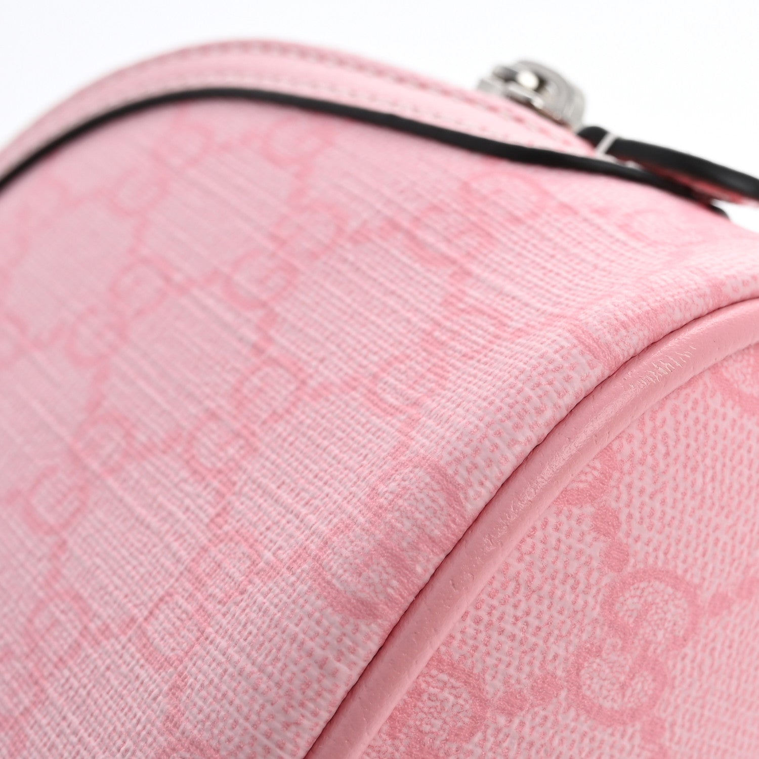 Gucci GG Supreme Monogram Textured Calfskin Large Ophidia Cosmetic Case  Pink 8 of 9