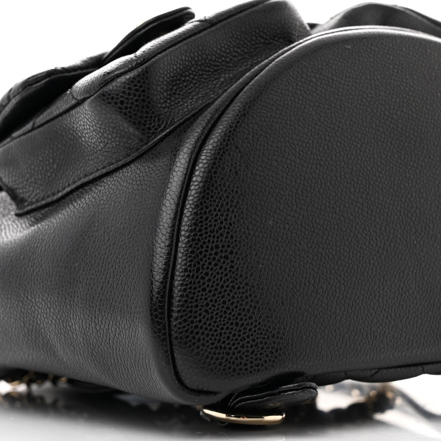 Chanel Shiny Caviar Quilted Medium Duma Pockets Drawstring Backpack Black 9 of 11