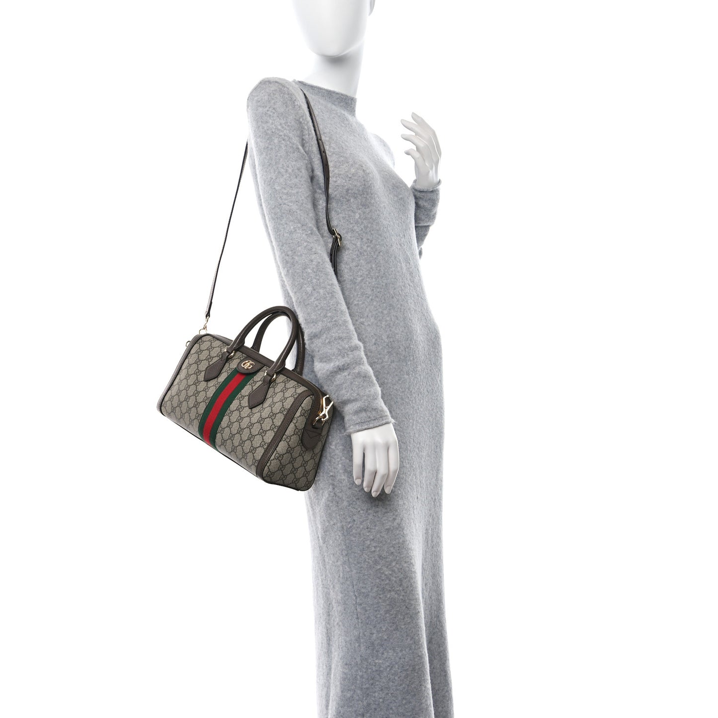 GG Supreme Monogram Web Medium Ophidia Boston Brown