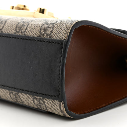 Gucci GG Supreme Monogram Calfskin Small Padlock Shoulder Bag Beige Black Cuir 9 of 11
