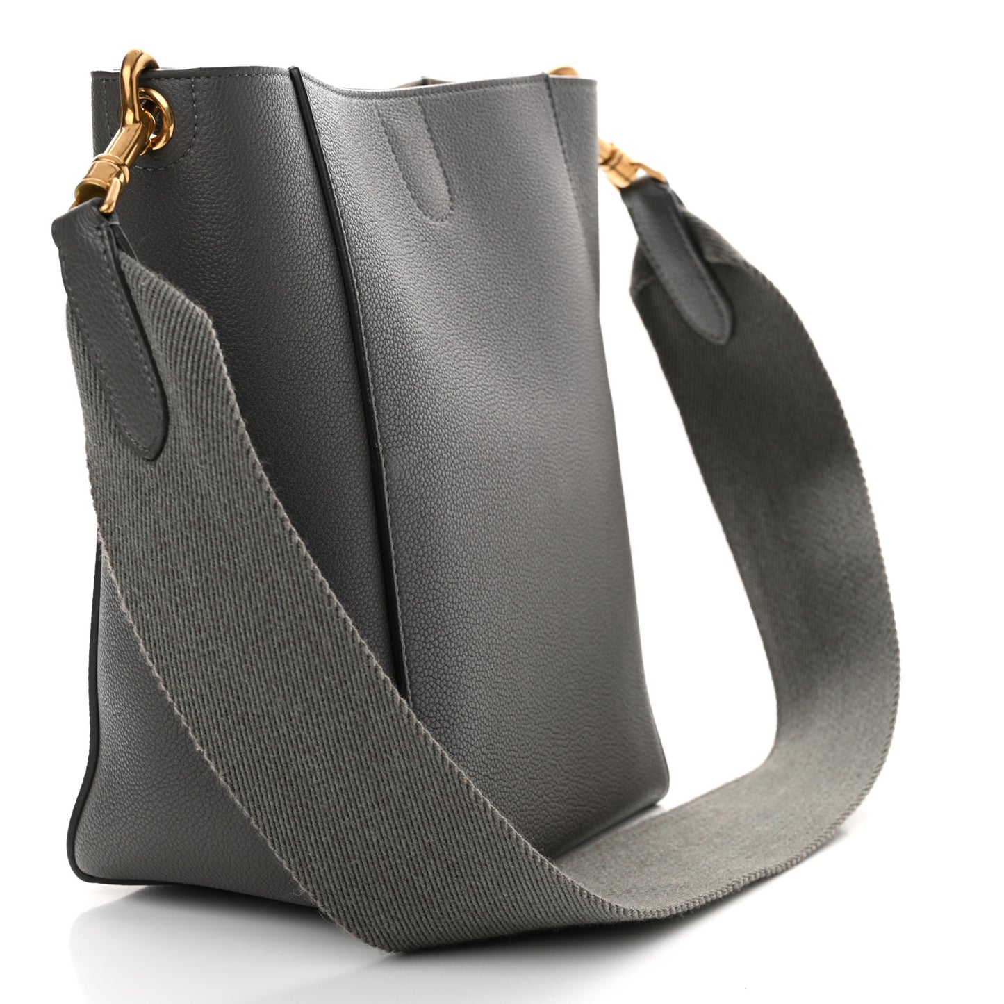 Soft Grained Calfskin Small Sangle Bucket Bag Kohl