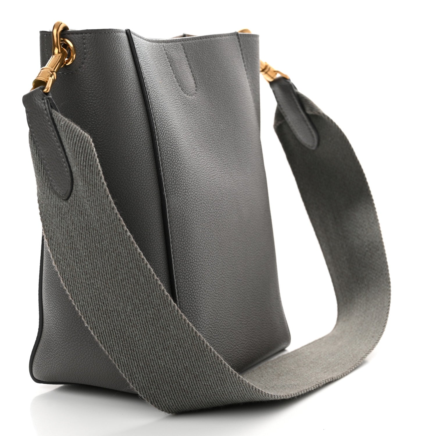 Celine Soft Grained Calfskin Small Sangle Bucket Bag Kohl 3 of 15