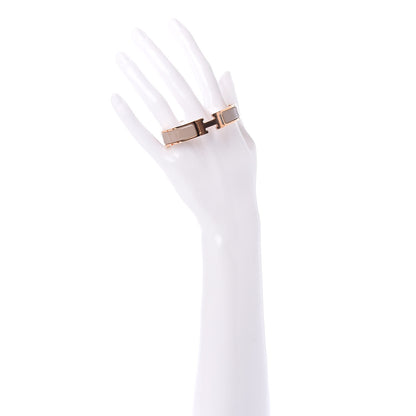 Hermes Enamel Clic Clac H Narrow Bracelet PM Marron Glace 2 of 6
