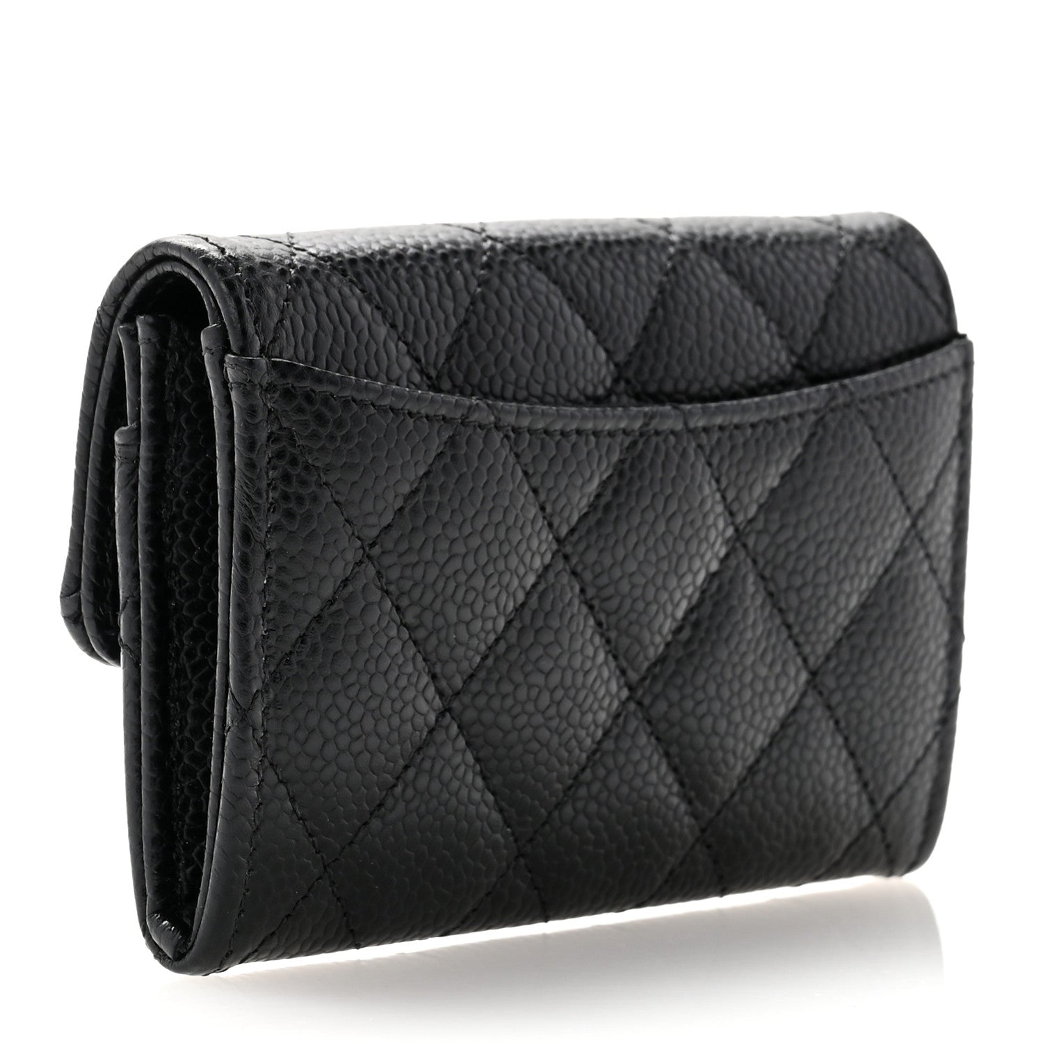 Chanel Caviar Quilted Flap Card Holder Wallet Black 3 of 10