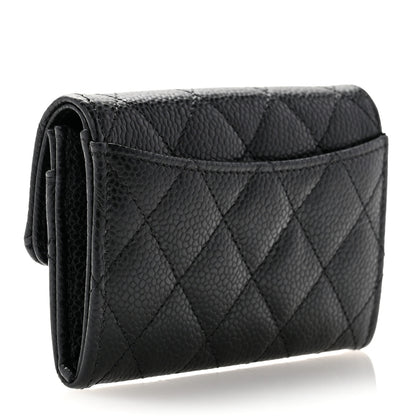 Chanel Caviar Quilted Flap Card Holder Wallet Black 3 of 10