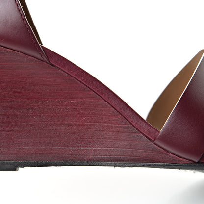 Hermes Calfskin Legend Wedge Sandals 38 Cassis 14 of 18