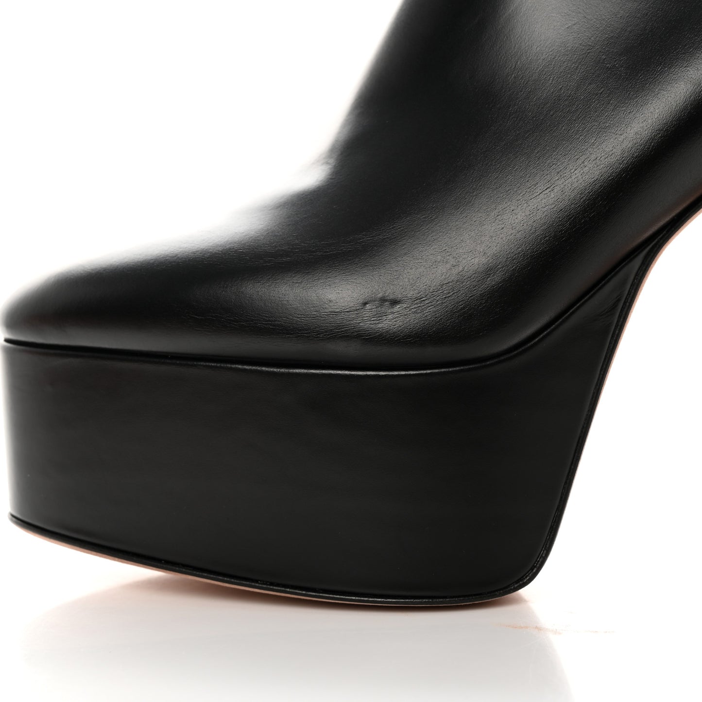Calfskin Tan-Go Platform 50/120mm Ankle Boots 40 Black