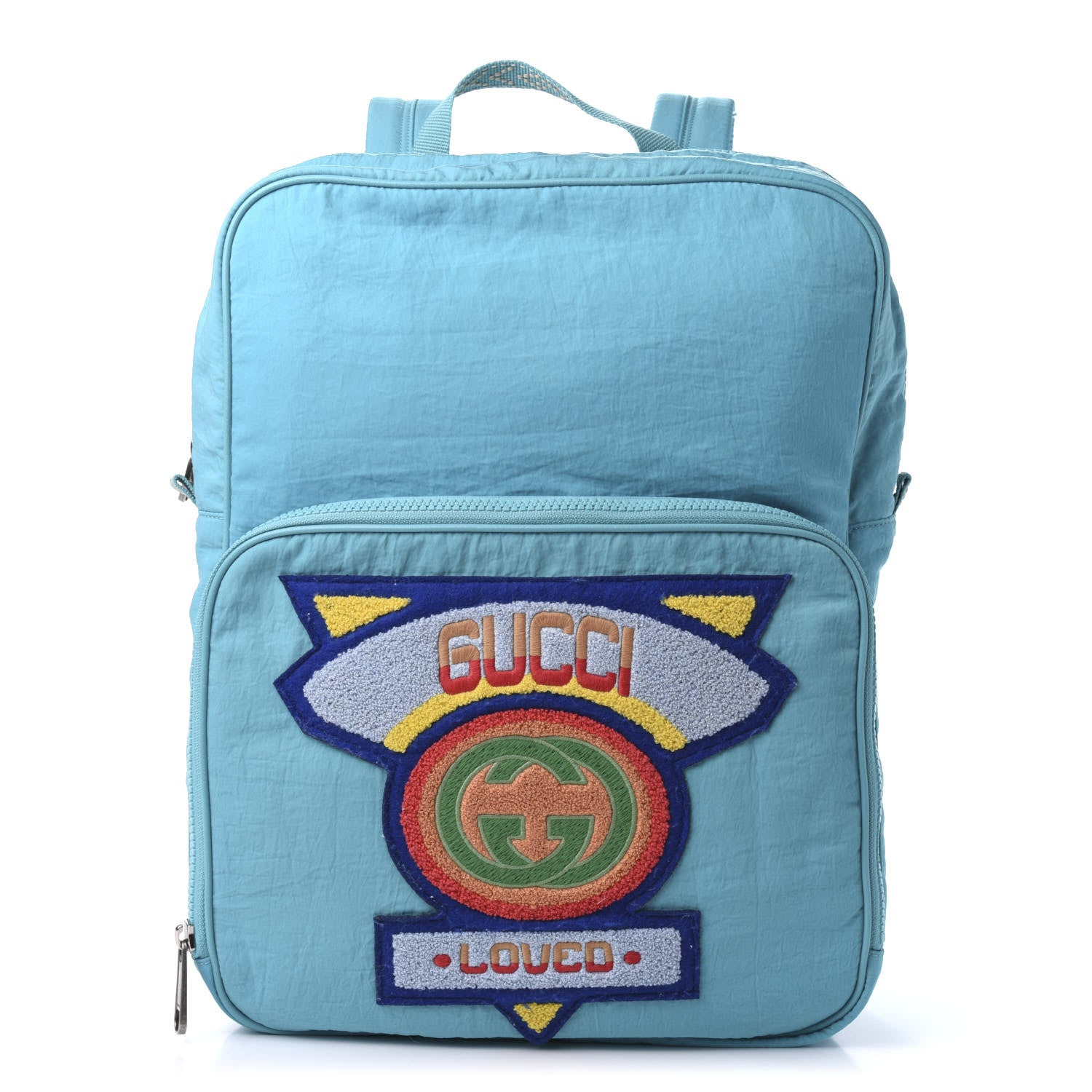 Gucci Nylon Twill 80s Logo Patch Backpack Lago 1 of 9