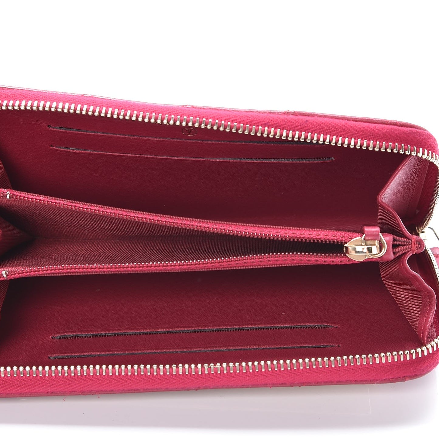 Lambskin Quilted Small Trendy CC Zip Around Wallet Dark Pink