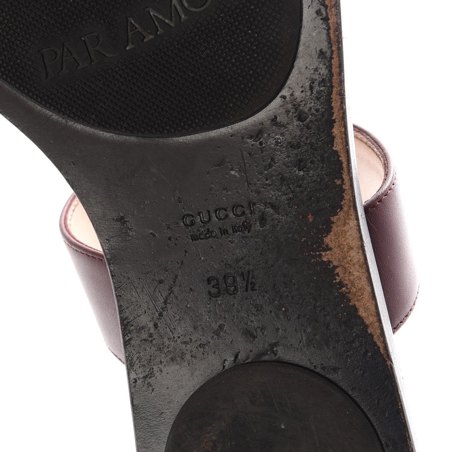 Gucci Calfskin GG Marmont Thong Sandals 39.5 Vintage Bordeaux 6 of 9