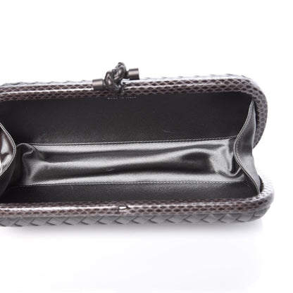 Bottega Veneta Satin Intreccio Impero Ayers Stretch Knot Clutch Grey 5 of 12