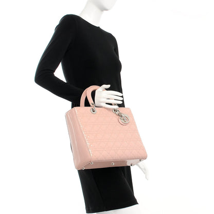 Christian Dior Patent Cannage Large Lady Dior Light Pink 3 of 11