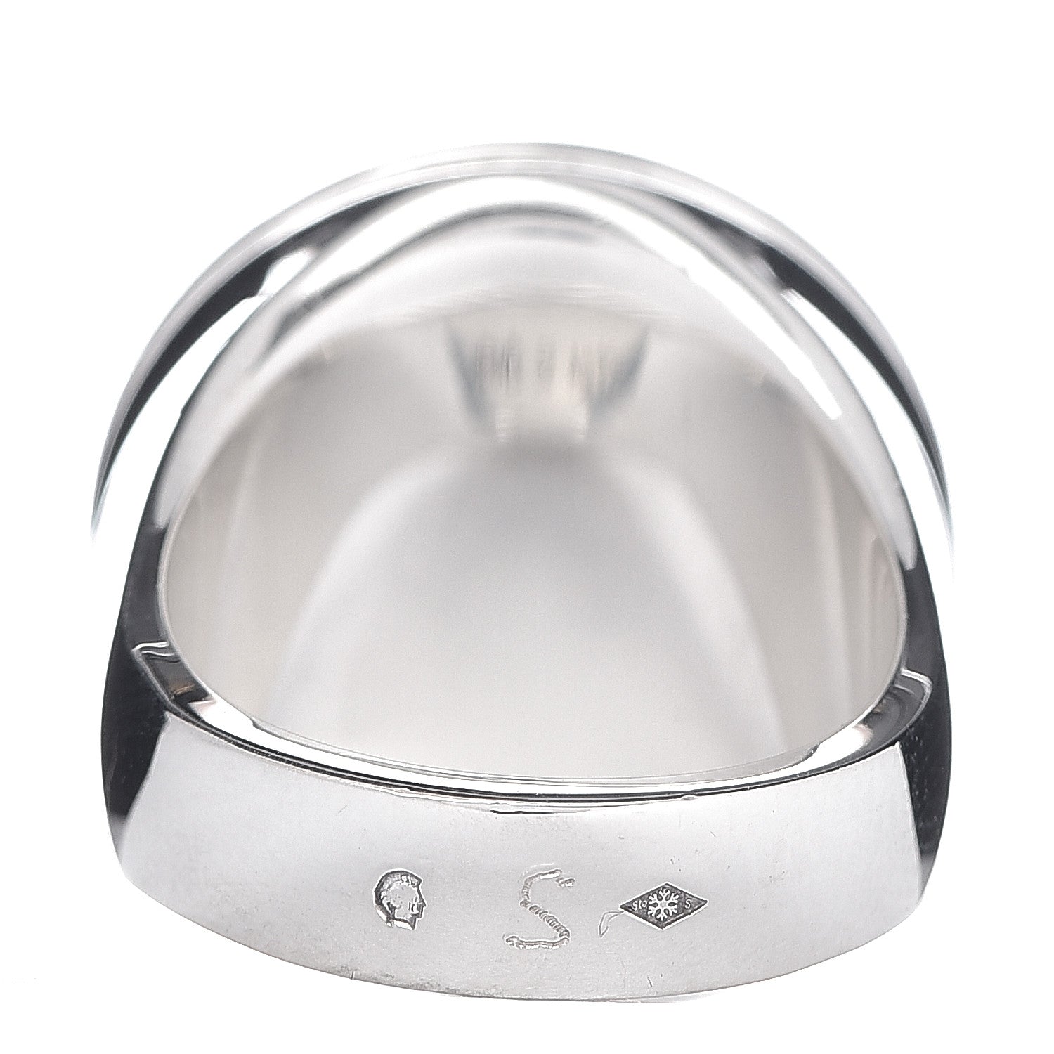 Hermes Sterling Silver Enamel Ring 52 6 Black 4 of 5