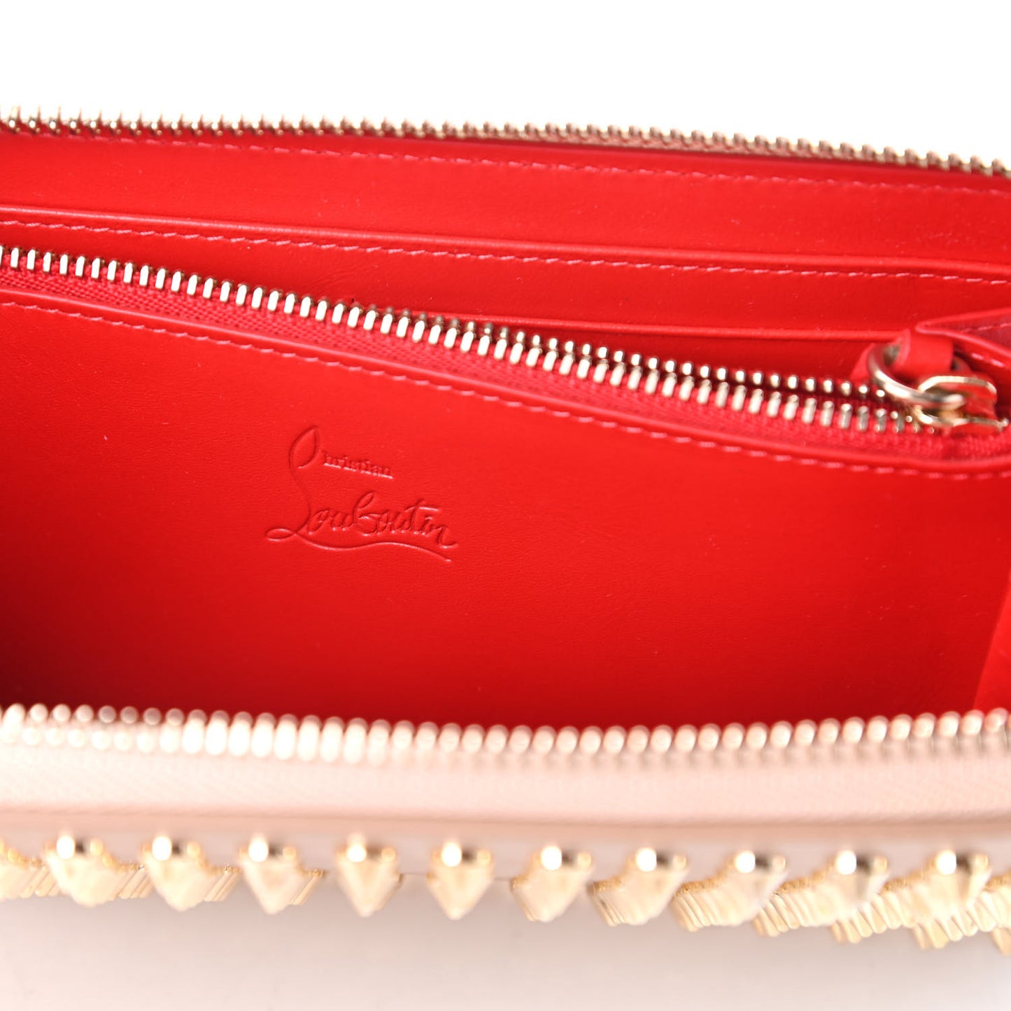 Calfskin Panettone Spiked Zip Around Wallet Dune