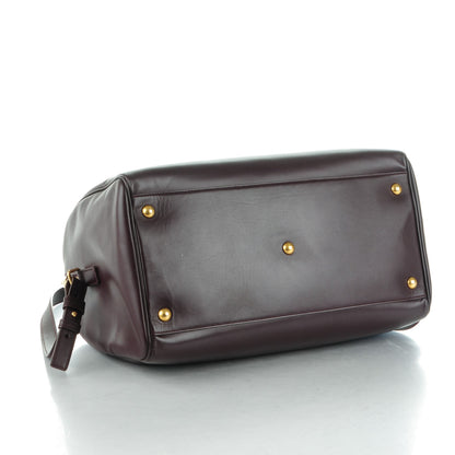 Saint Laurent Calfskin Classic Duffle 12 Wine 4 of 7