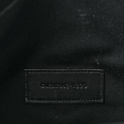 Saint Laurent Grain De Poudre Matelasse Chevron Monogram Envelope Clutch Black 8 of 9