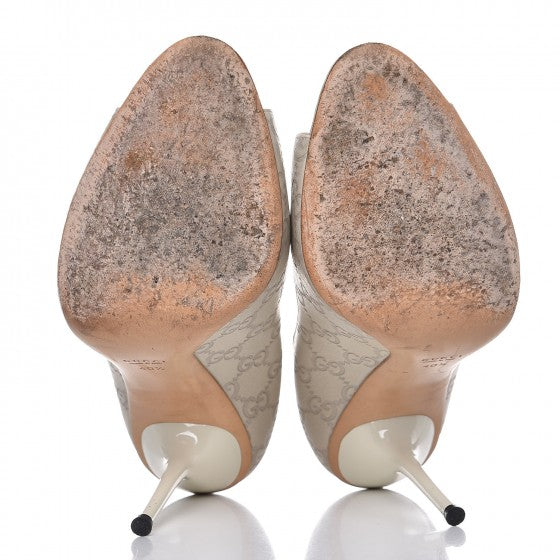 Guccissima Peep Toe Pumps 40.5 White