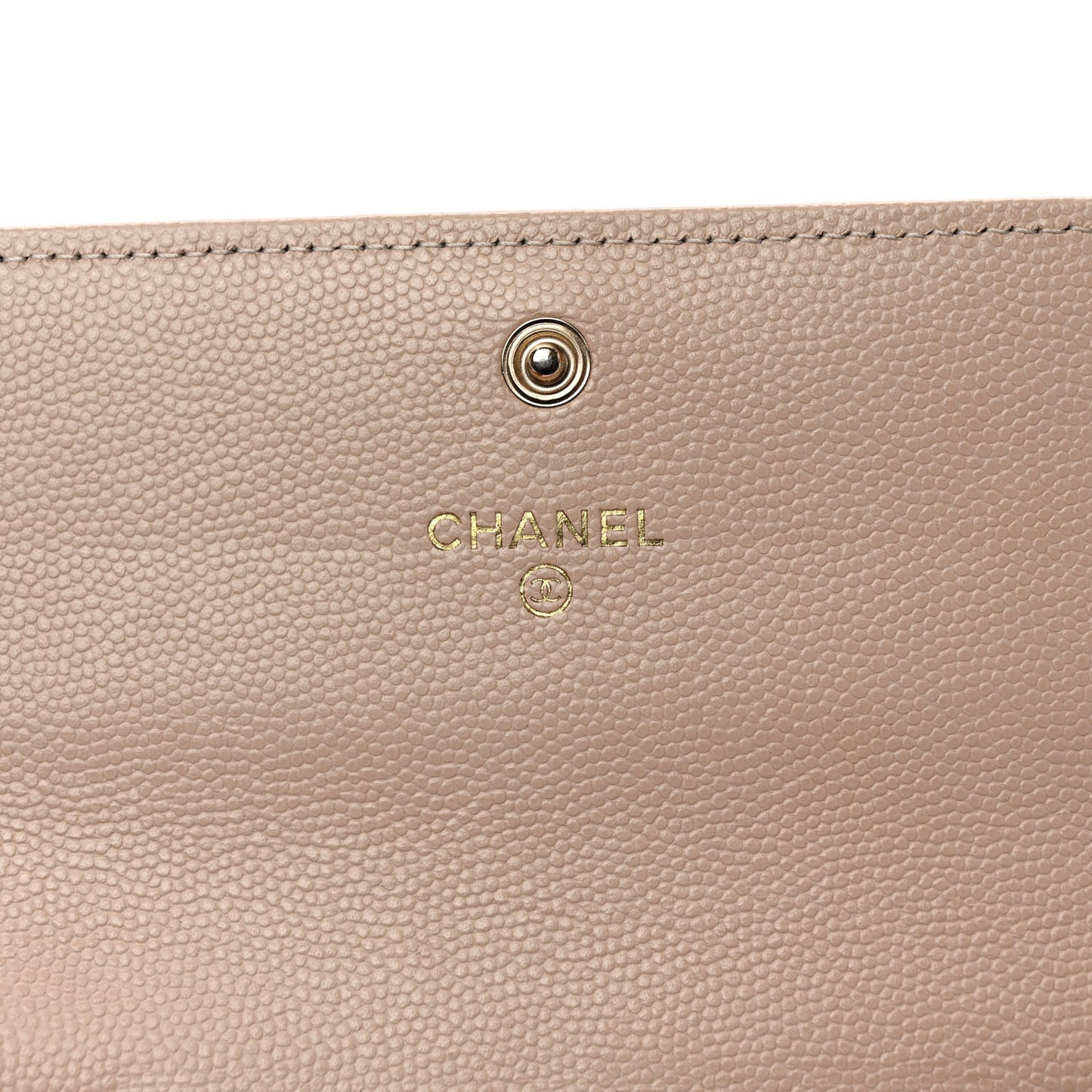 Caviar Pearl Quilted Coco Candy Wallet Beige
